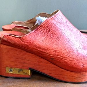 Free People Orange Moon Clogs